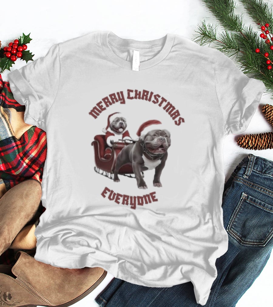 Merry Christmas Everyone American Bully’s Santa Sleigh T-Shirt