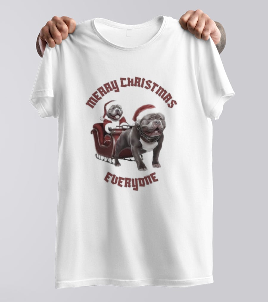 Merry Christmas Everyone American Bully’s Santa Sleigh T-Shirt