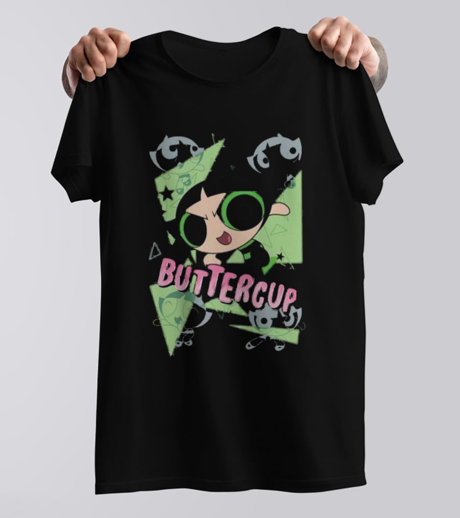 Powerpuff Girls Buttercup Moves CN Text And Symbols T-Shirt