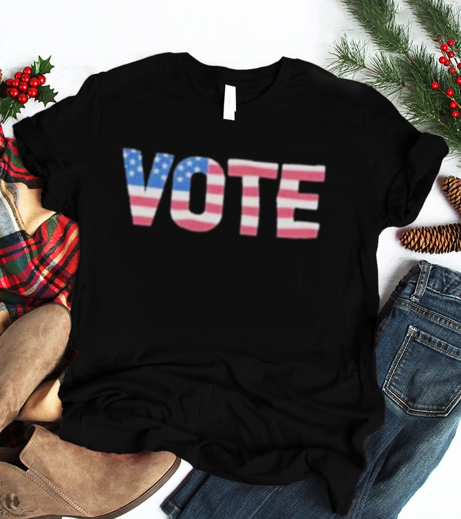Vote United States American Flag Letters T-Shirt