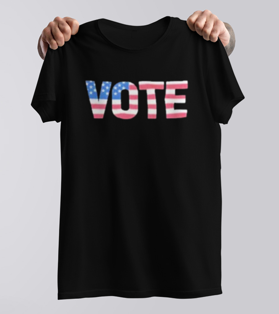 Vote United States American Flag Letters T-Shirt