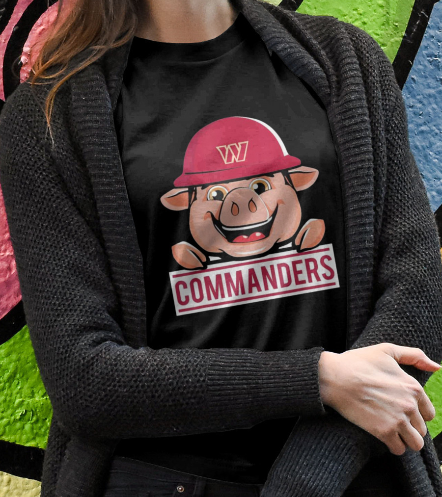 Commander Pig With Hard Hat T-Shirt