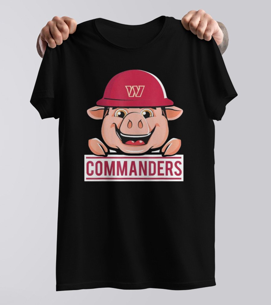 Commander Pig With Hard Hat T-Shirt