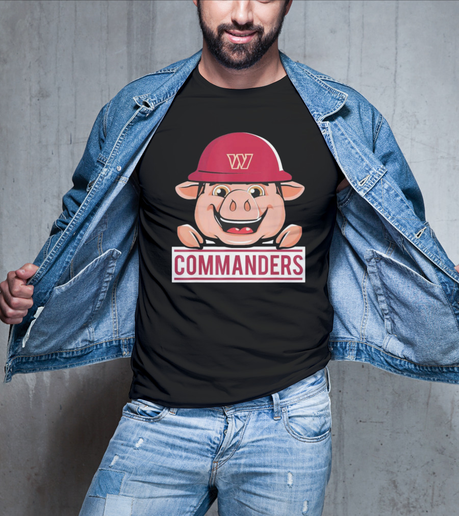 Commander Pig With Hard Hat T-Shirt