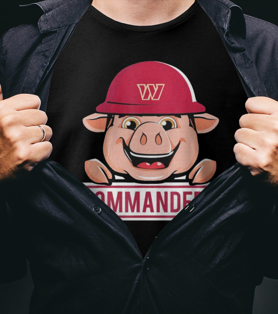 Commander Pig With Hard Hat T-Shirt