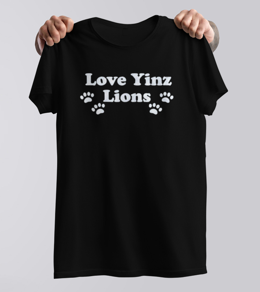 Love Yinz Lions Paw Prints T-Shirt