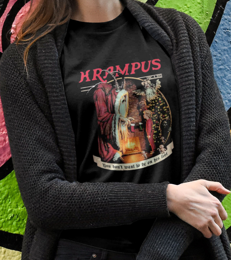 Krampus You Don't Want To Be On His List Christmas Scene T-Shirt