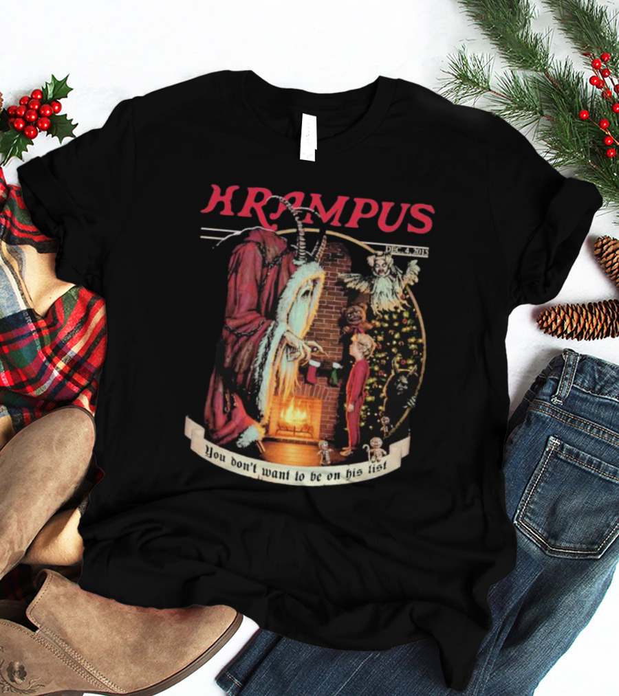 Krampus You Don't Want To Be On His List Christmas Scene T-Shirt