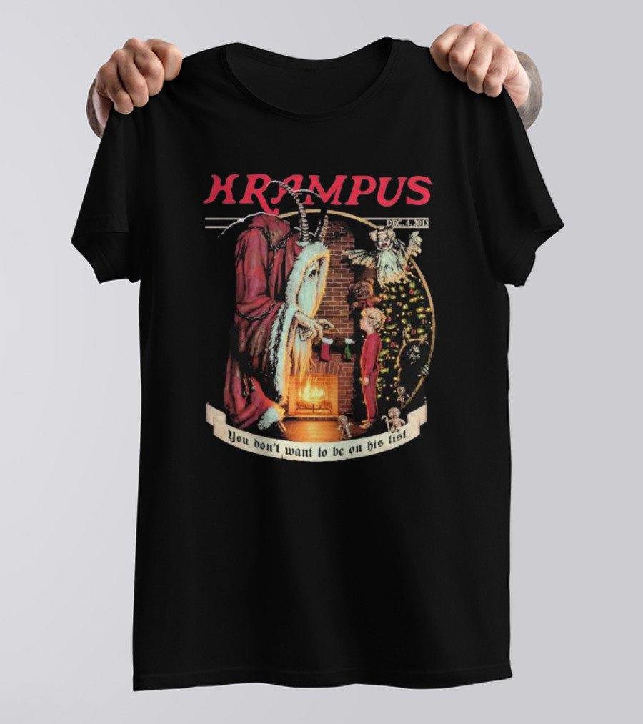 Krampus You Don't Want To Be On His List Christmas Scene T-Shirt