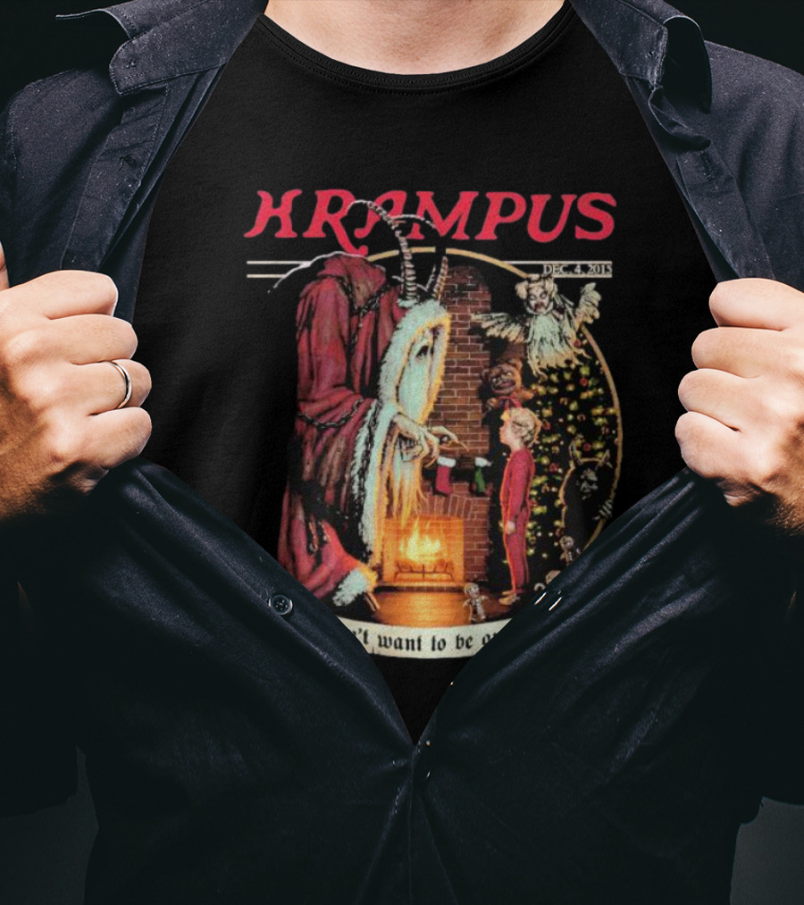 Krampus You Don't Want To Be On His List Christmas Scene T-Shirt