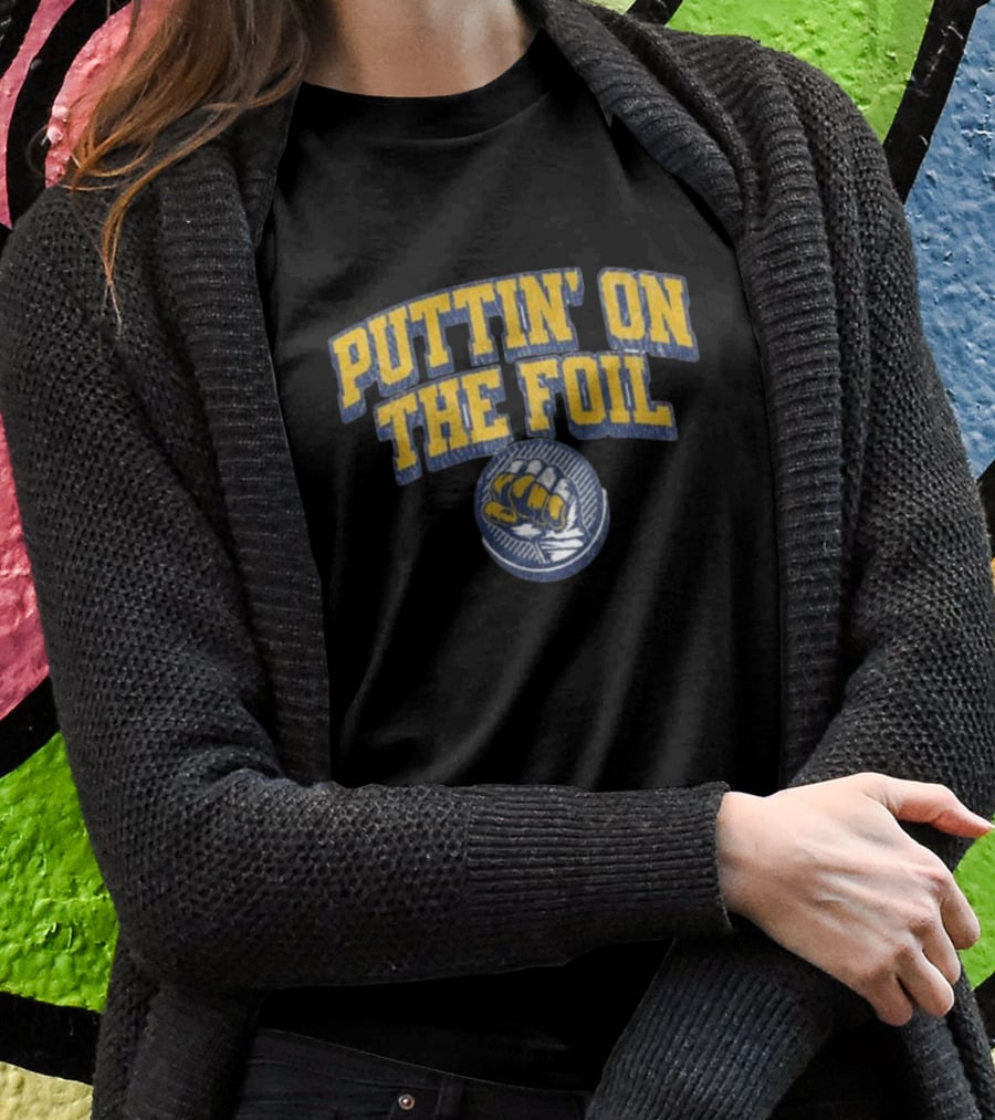 Puttin On The Foil Hockey Inspired Knuckle Patch T-Shirt