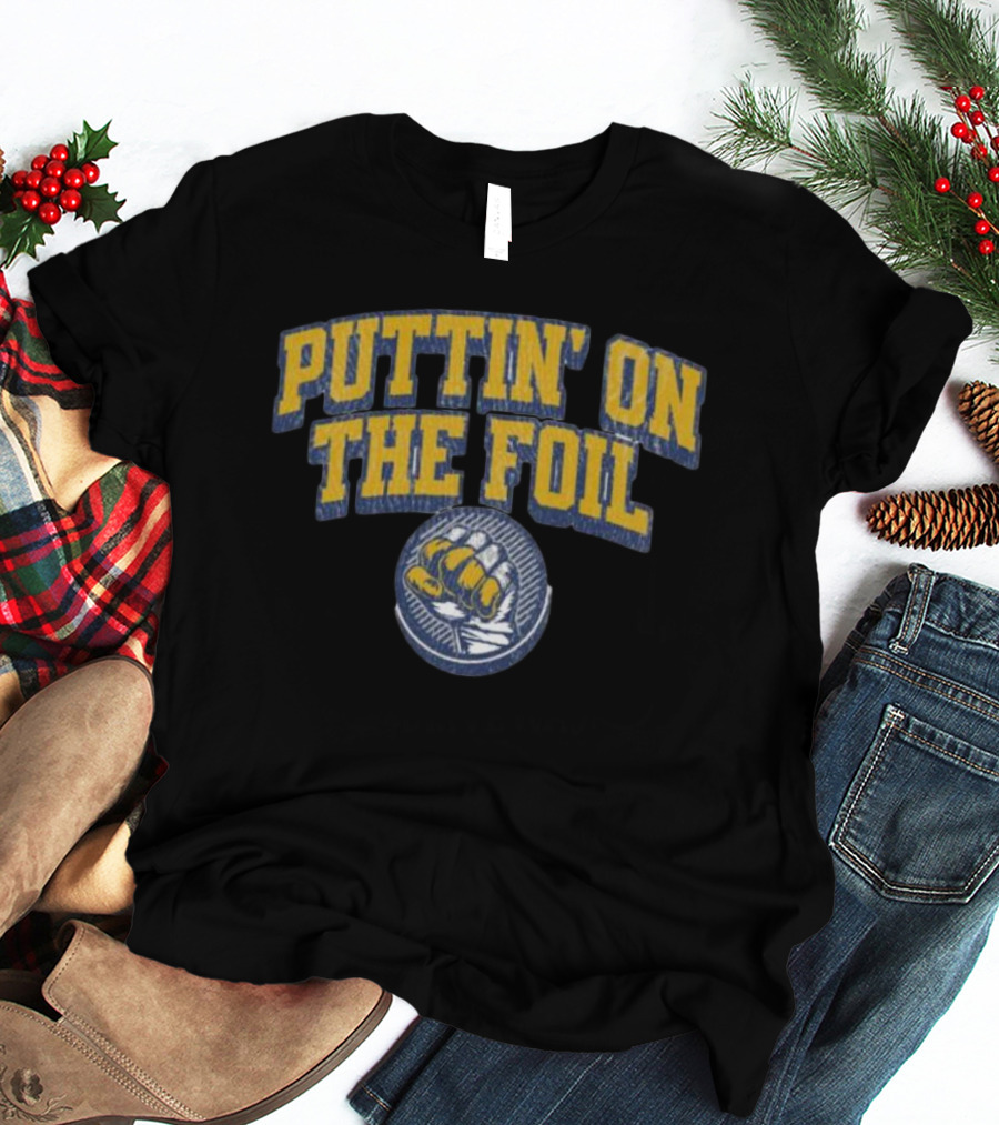 Puttin On The Foil Hockey Inspired Knuckle Patch T-Shirt