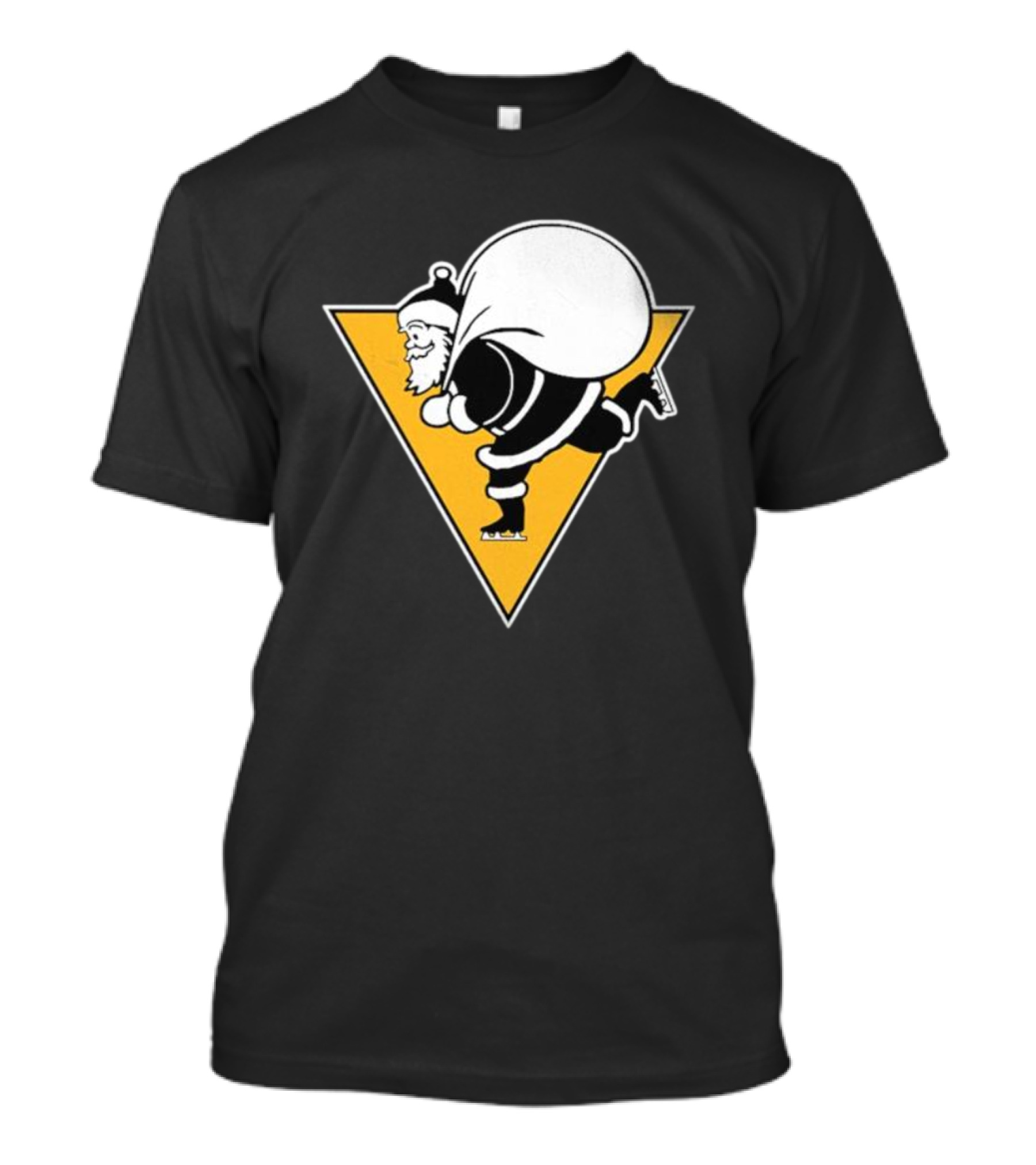 Pittsburgh Penguins Santa Skates Christmas Hockey T-Shirt
