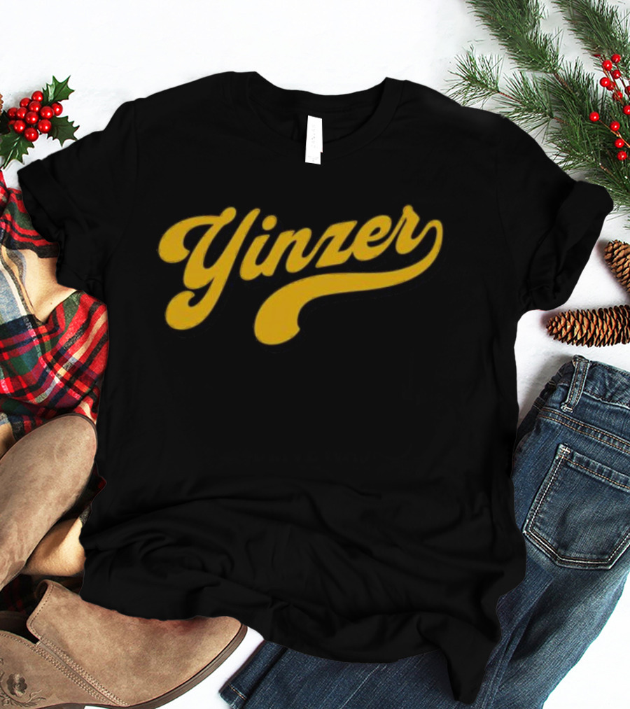 Yinzer Signature Bold Yellow Script T-Shirt