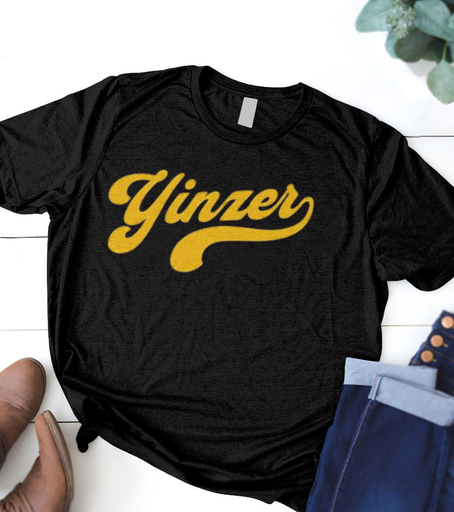 Yinzer Signature Bold Yellow Script T-Shirt
