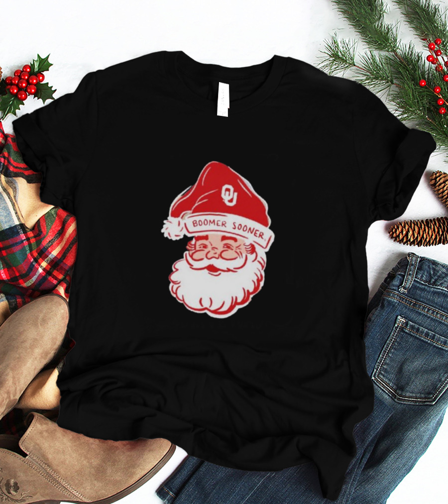 Boomer Sooner Santa Claus Christmas OU T-Shirt