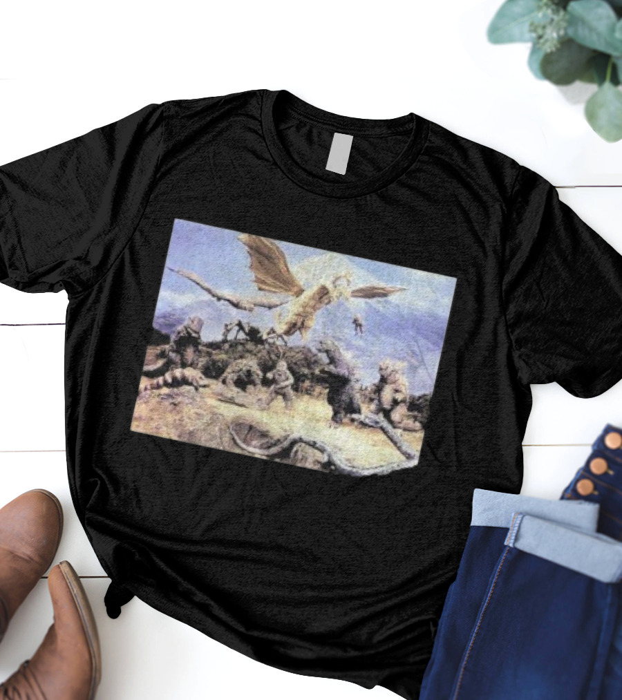 Destroy All Monsters Group Kaiju Battle Scene T-Shirt