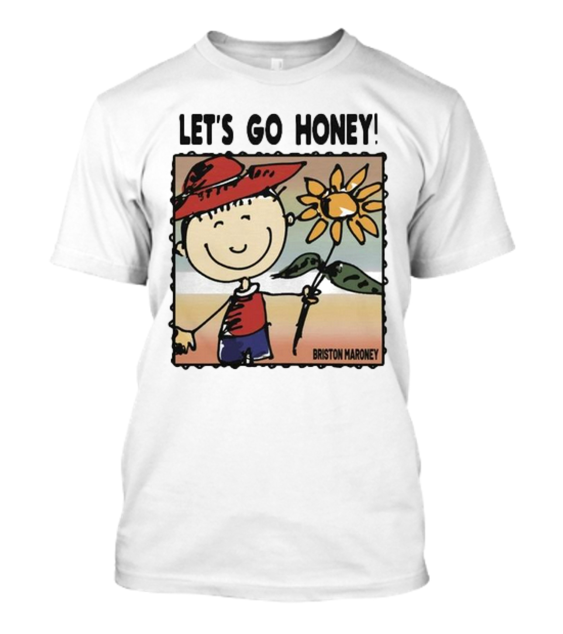 Briston Maroney Let's Go Honey Cartoon Figure With Sunflower T-Shirt