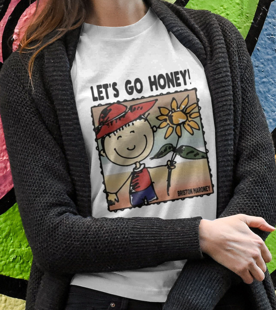 Briston Maroney Let's Go Honey Cartoon Figure With Sunflower T-Shirt