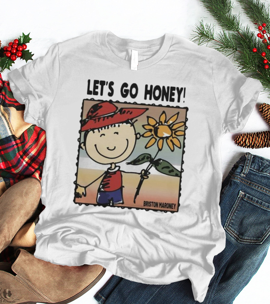 Briston Maroney Let's Go Honey Cartoon Figure With Sunflower T-Shirt