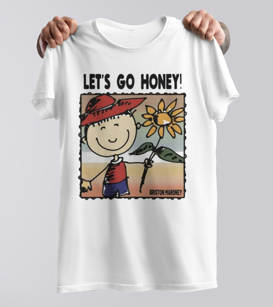 Briston Maroney Let's Go Honey Cartoon Figure With Sunflower T-Shirt