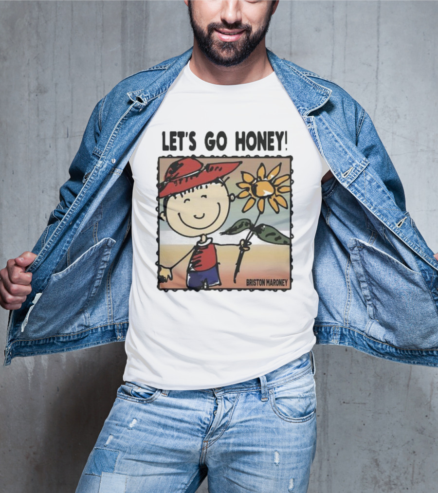 Briston Maroney Let's Go Honey Cartoon Figure With Sunflower T-Shirt