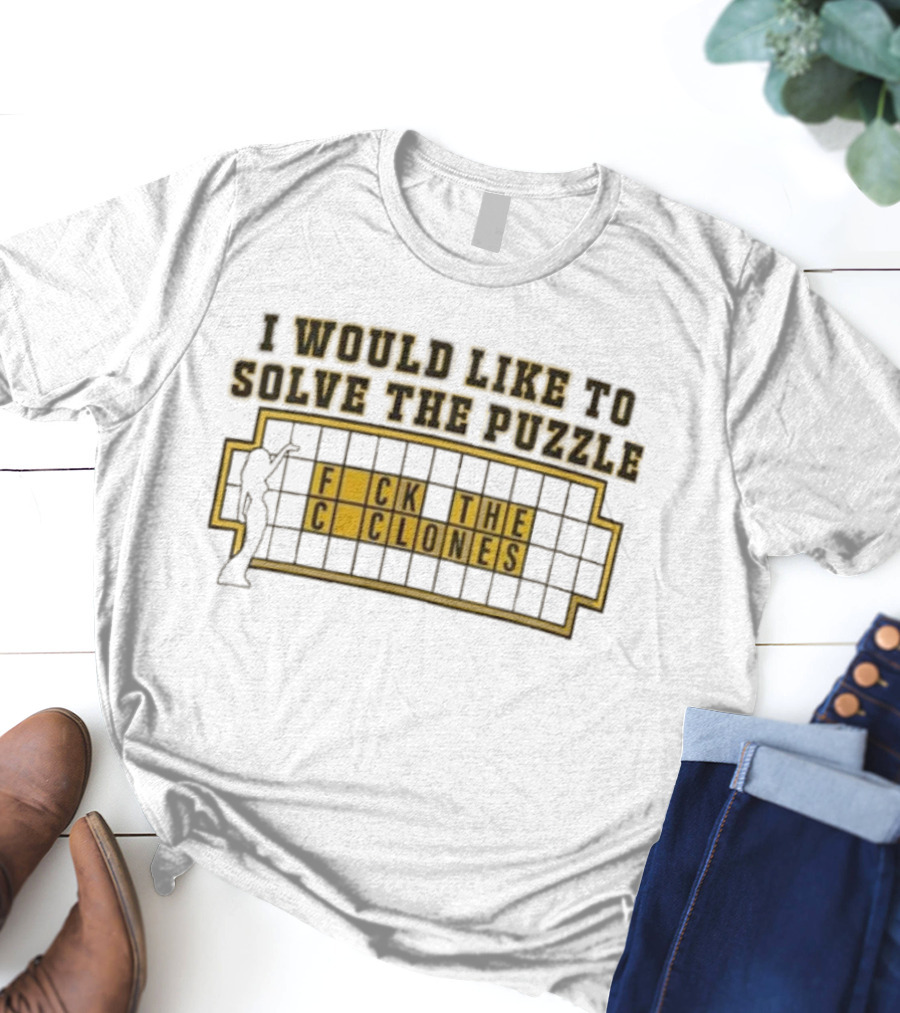 Iowa Football Rivalry Hawkeyes Solve The Puzzle Clones Joke T-Shirt