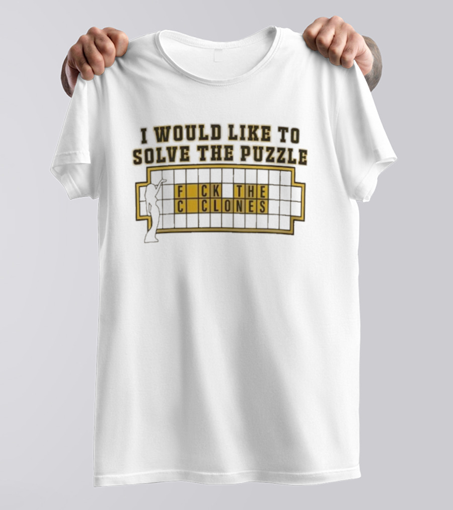 Iowa Football Rivalry Hawkeyes Solve The Puzzle Clones Joke T-Shirt