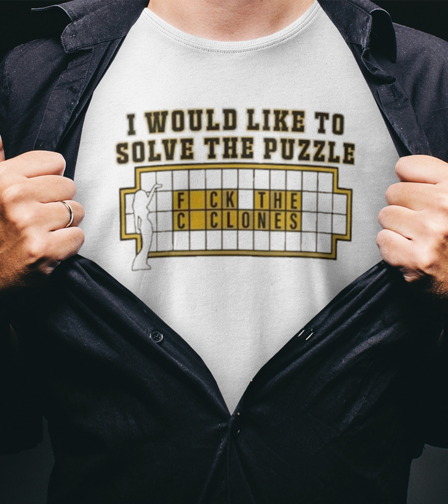 Iowa Football Rivalry Hawkeyes Solve The Puzzle Clones Joke T-Shirt