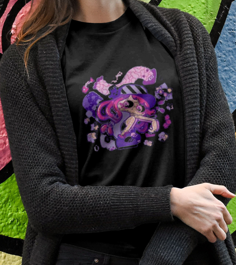 Theyetee Hotlantis Inkling Squid Girl Purple Splatoon T-Shirt