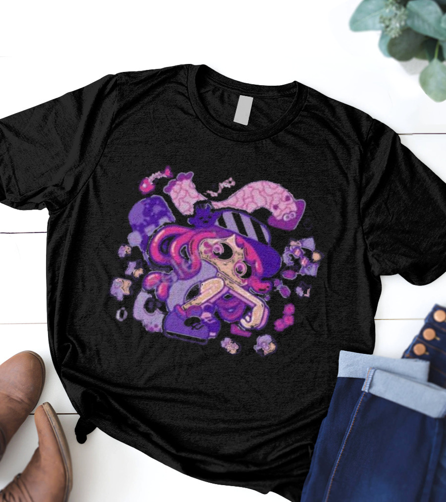 Theyetee Hotlantis Inkling Squid Girl Purple Splatoon T-Shirt
