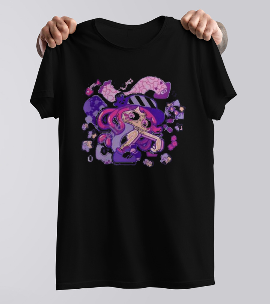 Theyetee Hotlantis Inkling Squid Girl Purple Splatoon T-Shirt