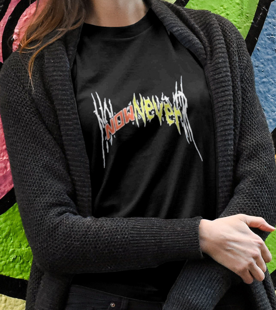 Xplr Now Never Band Text In Stylized Distorted Font T-Shirt