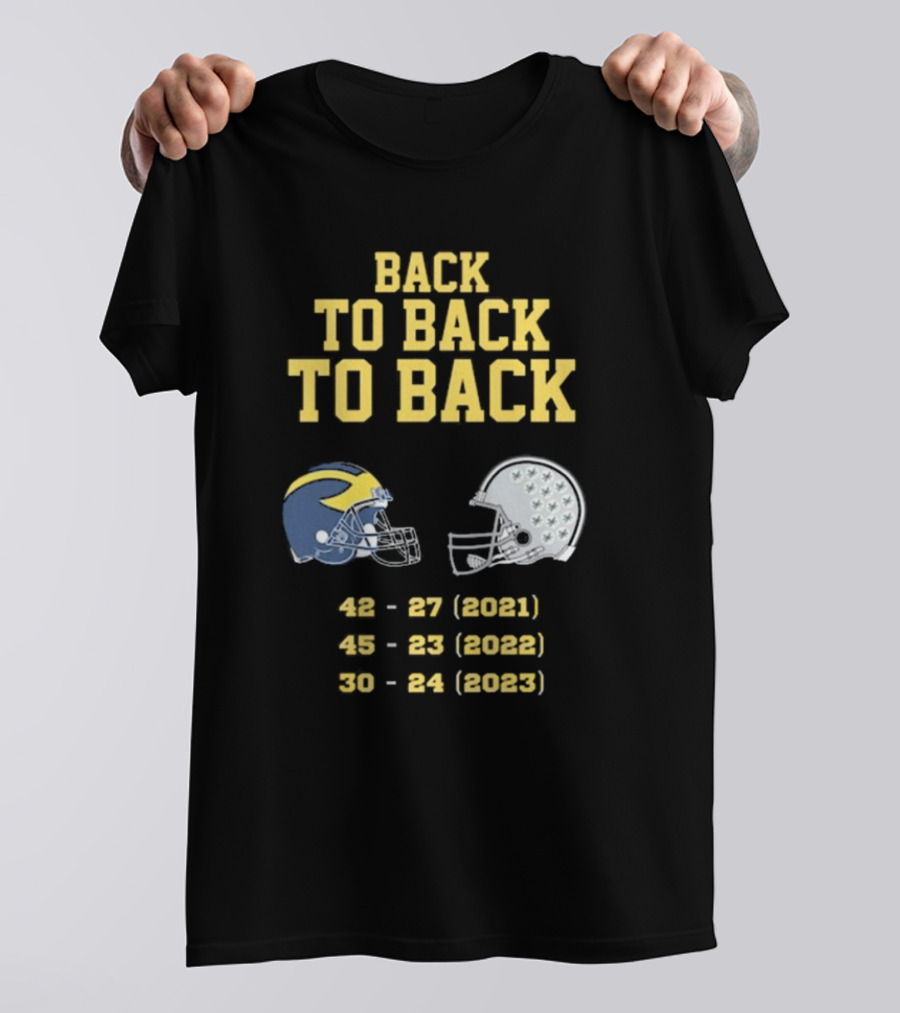 Back To Back To Back Funny Michigan Wolverines Football Free Jim Harbaugh Game T-Shirt