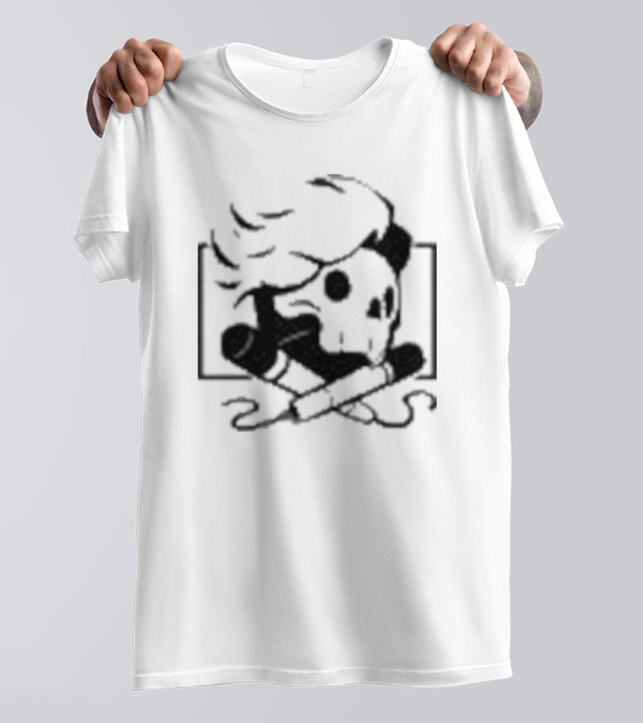 Danielrustage Skull Microphone Crossbones T-Shirt