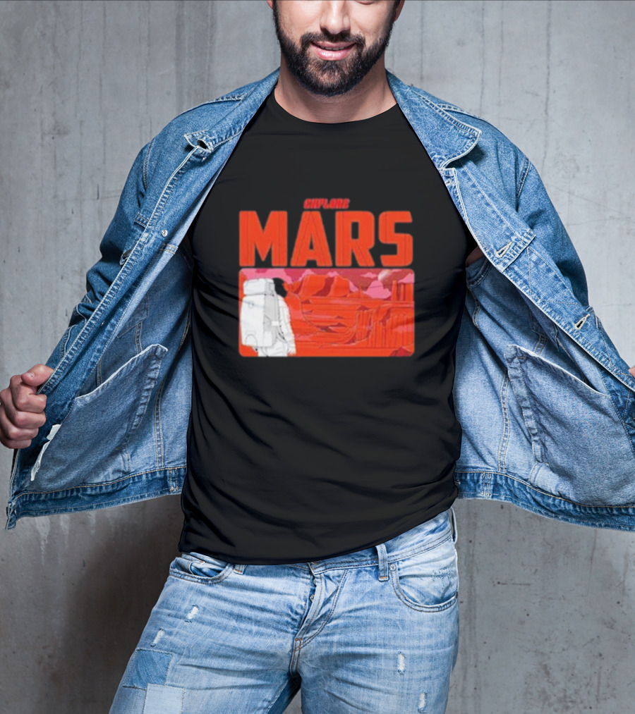 Explore Mars Astronaut Adventure Red Landscape T-Shirt