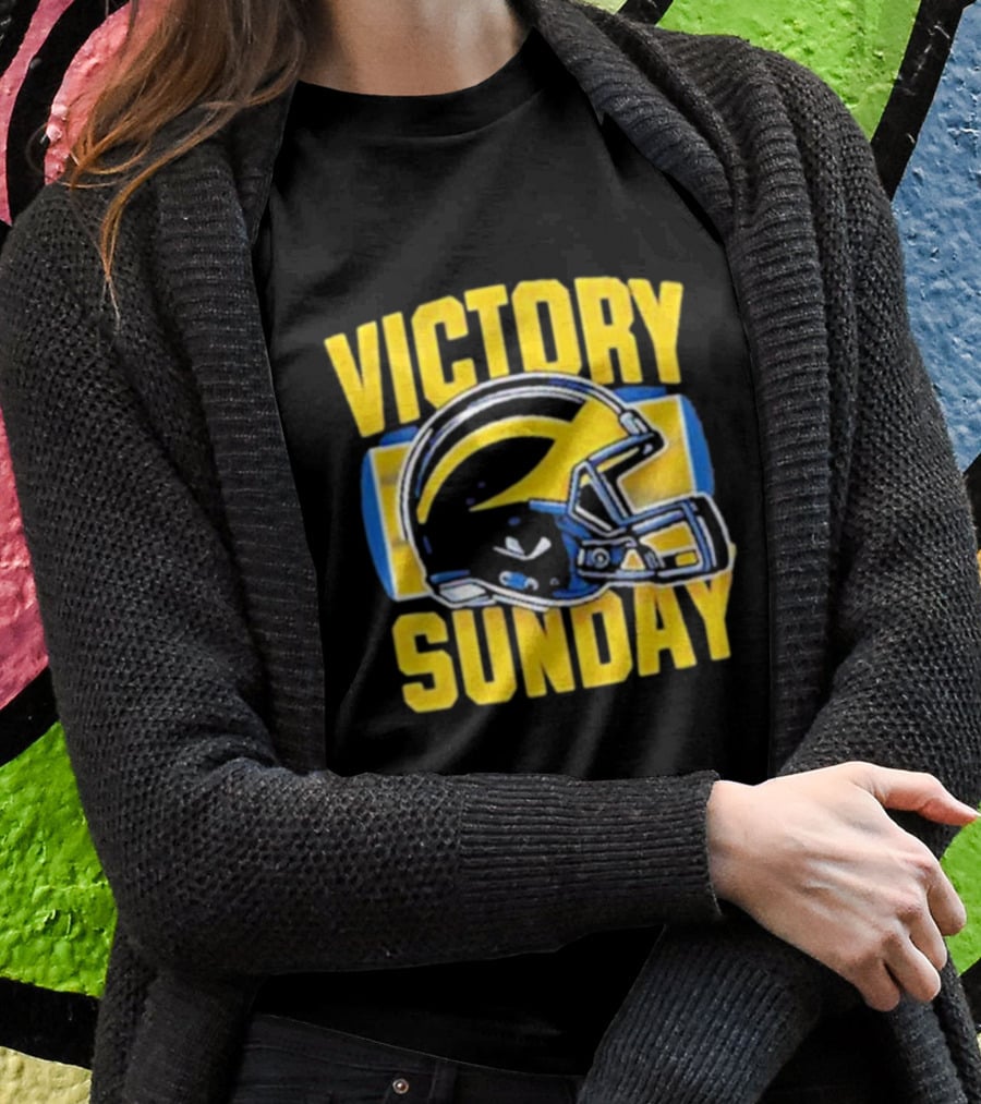 Victory Sunday Michigan Football Helmet T-Shirt