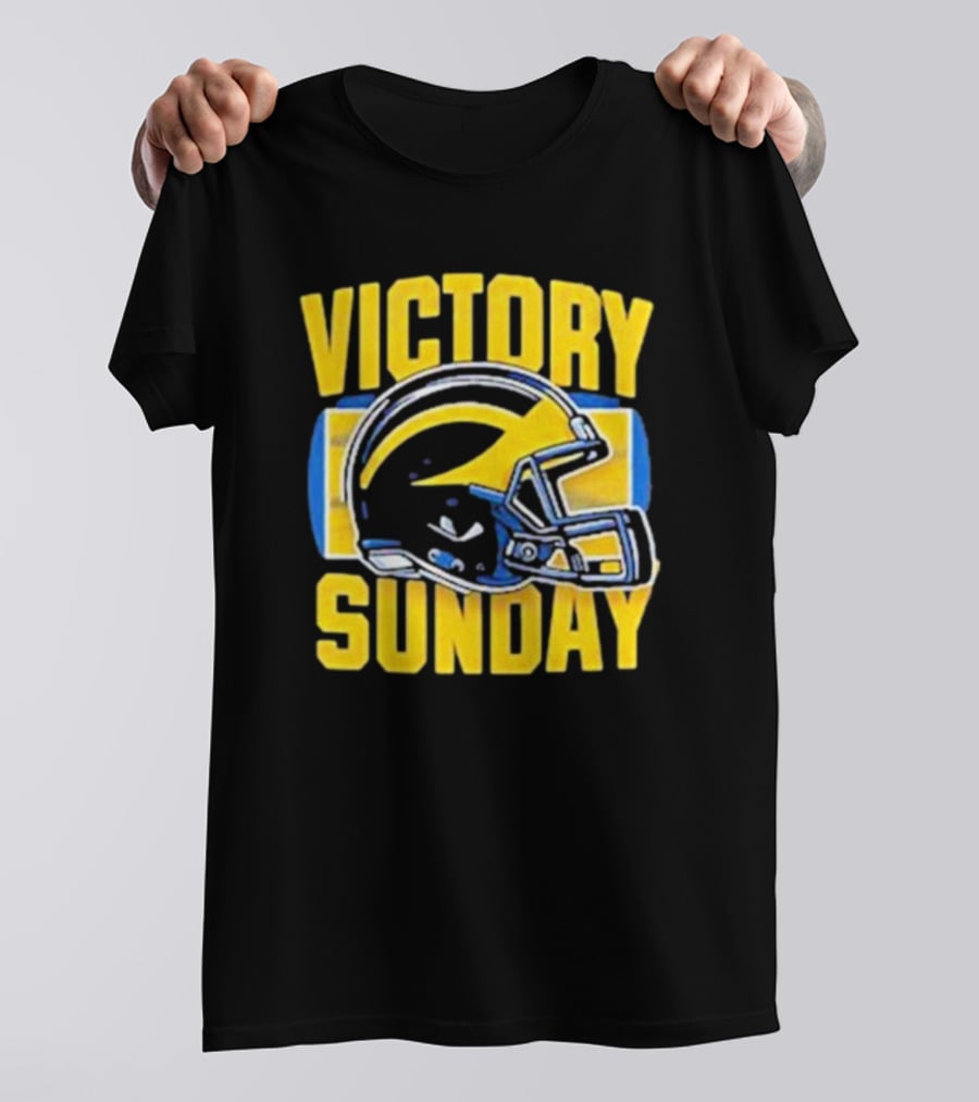 Victory Sunday Michigan Football Helmet T-Shirt