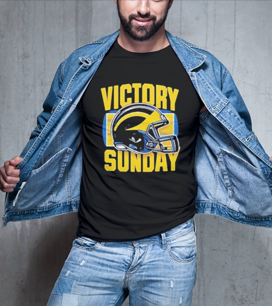 Victory Sunday Michigan Football Helmet T-Shirt
