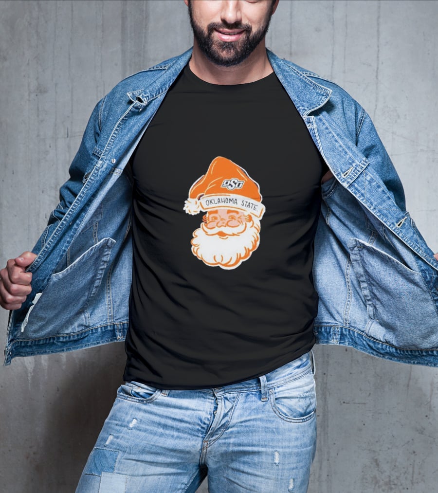 Oklahoma State Cowboys Santa Claus Christmas OSU Logo Hat T-Shirt
