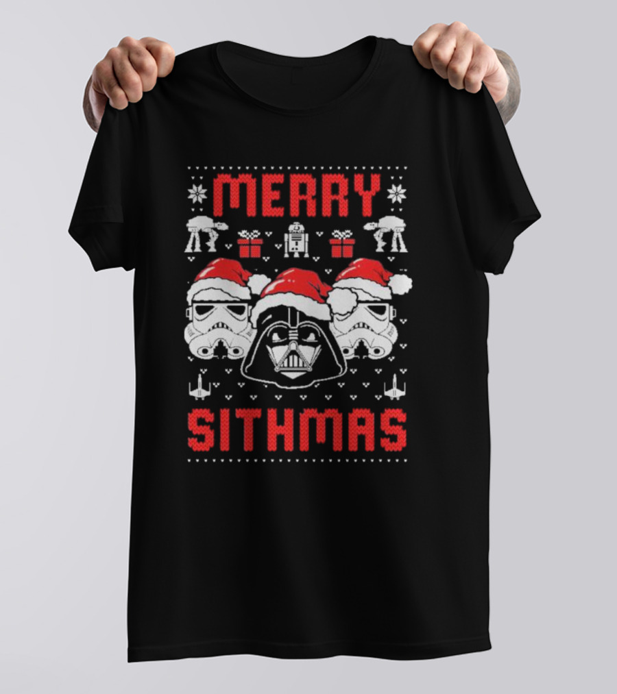 Merry Sithmas Star Wars Darth Vader Stormtrooper Santa Robot Holiday T-Shirt