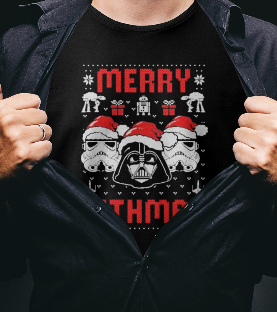 Merry Sithmas Star Wars Darth Vader Stormtrooper Santa Robot Holiday T-Shirt