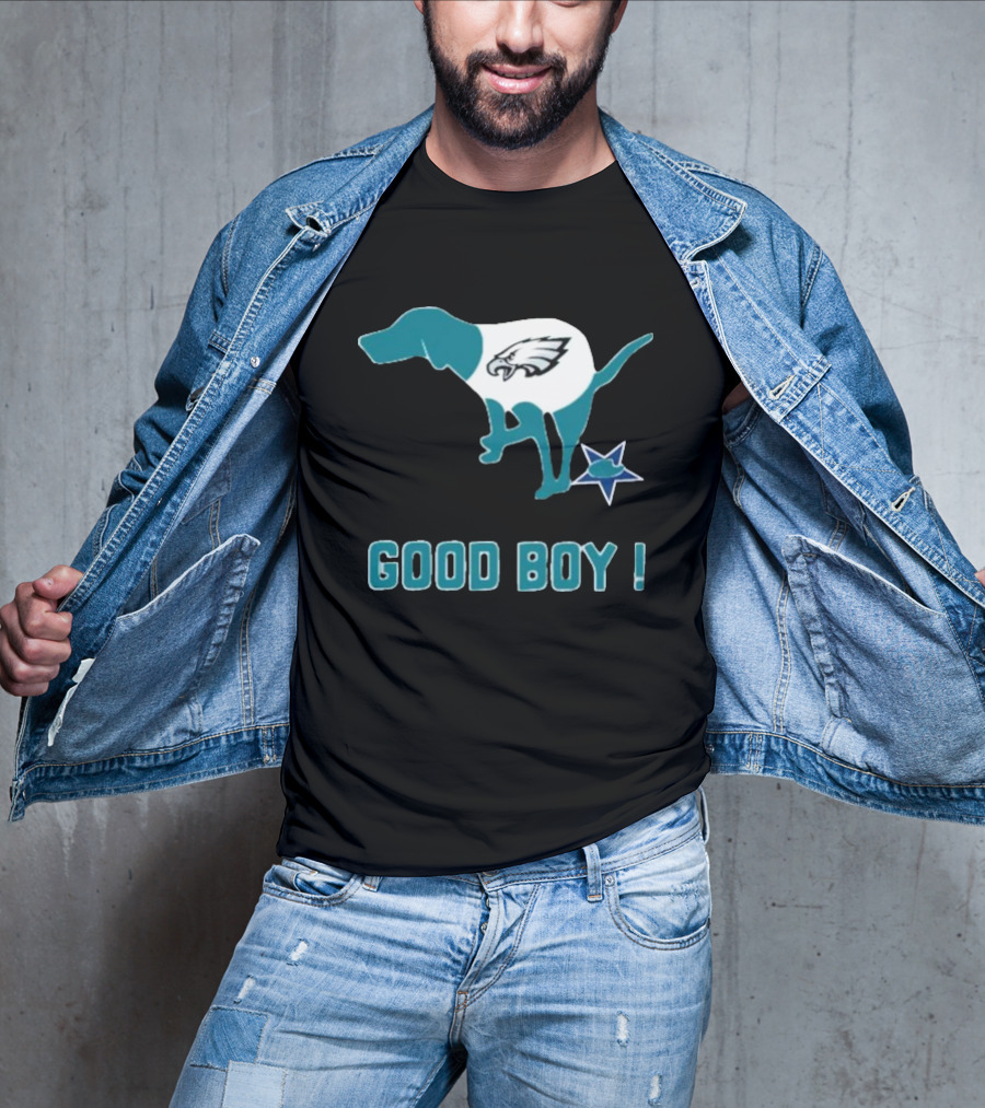 Philadelphia Eagles Dog Good Boy Defecating On Dallas Cowboys Star T-Shirt