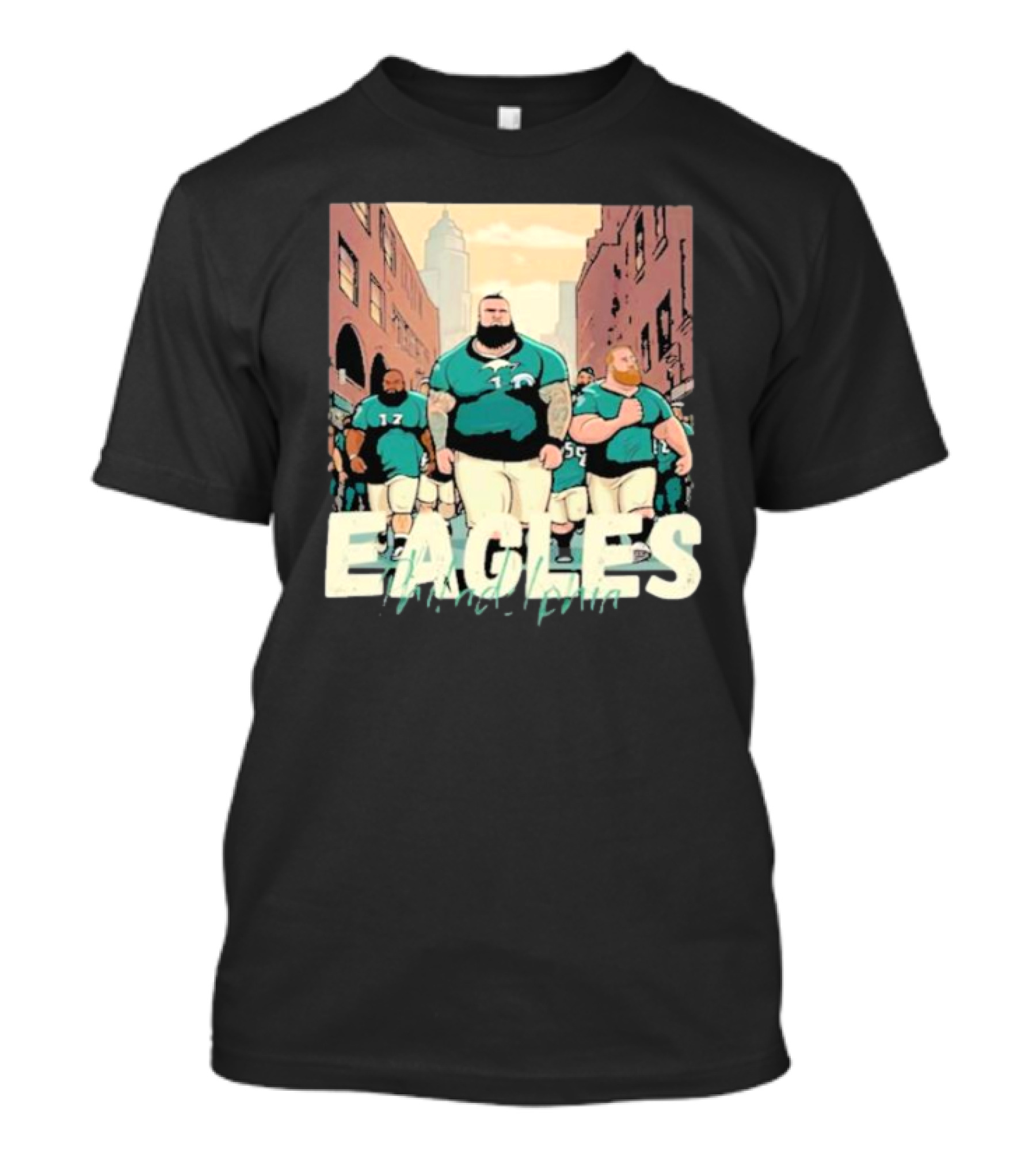 Eagles Philadelphia Players Strolling In City Streets T-Shirt