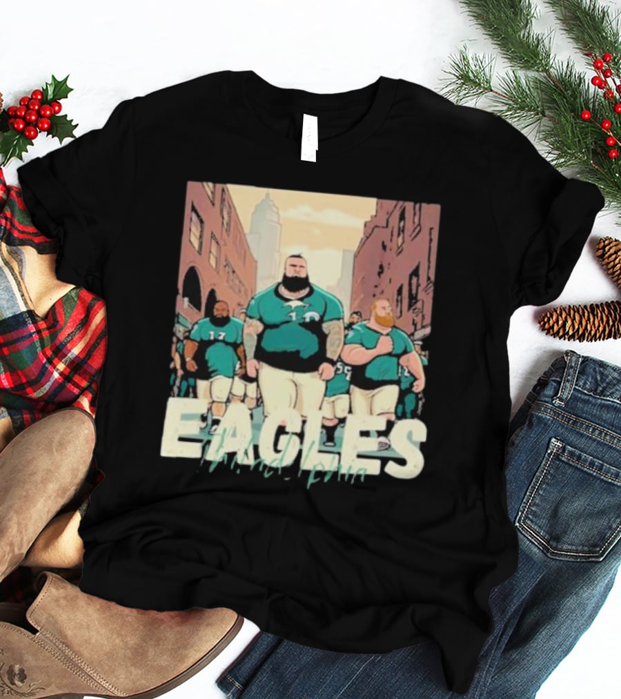 Eagles Philadelphia Players Strolling In City Streets T-Shirt