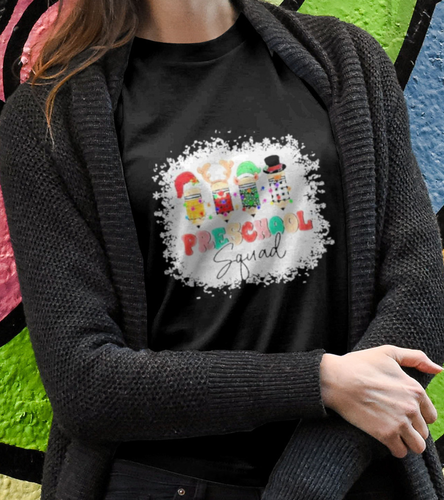 Preschool Squad Christmas Snowflake Festive Friends T-Shirt