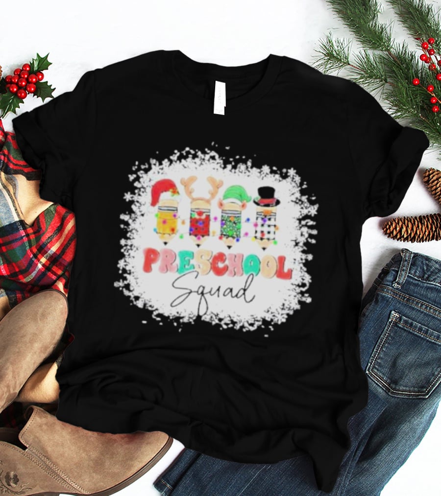 Preschool Squad Christmas Snowflake Festive Friends T-Shirt