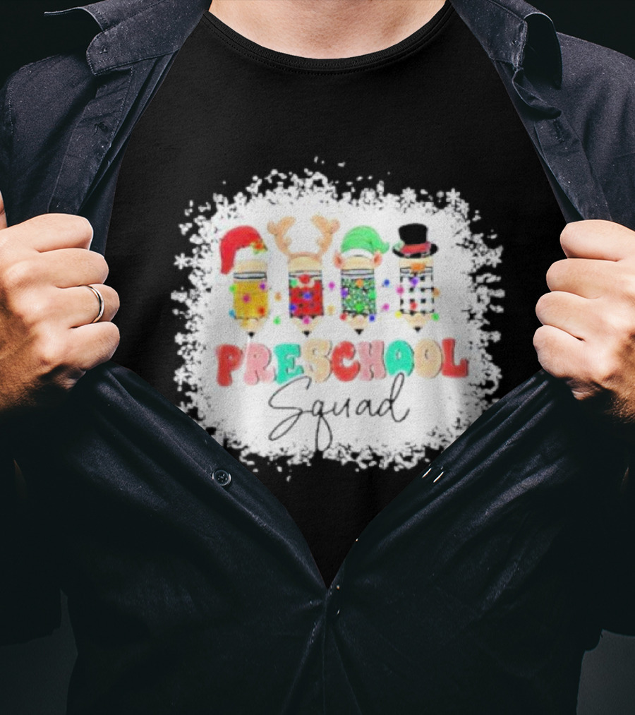 Preschool Squad Christmas Snowflake Festive Friends T-Shirt