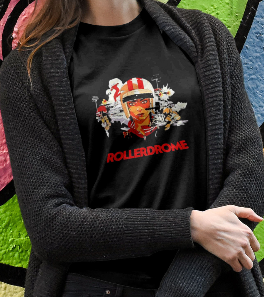 Rollerdrome Retro Futuristic Action Sports T-Shirt
