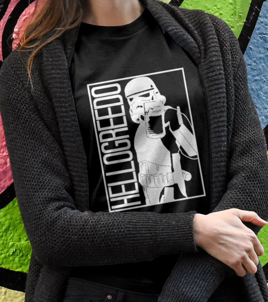 Star War HelloGreedo Stormtrooper Drinking Scene T-Shirt